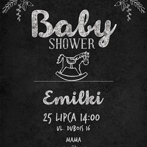www.smallart.pl zaproszenia glamour baby shower zaproszenia na baby shower chłopczyka dziewczynki eleganckie złote srebrne czarne (1)