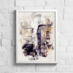 www.smallart.pl obraz wenecja paryż retro vintage z ramką białą czarną na ścianę do salonu oryginalny obraz do pokoju obraz krajobrazy miasta lata 20 londyn usa (7)