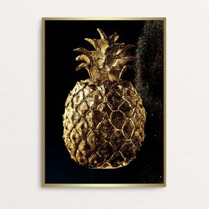 www.smallart.pl obraz glamour obraz czarny złoto złoty ananas złote owoce pomysł na prezent na parapetówkę do nowego domu oryginalny obraz plakat nietuzinkowy (2)