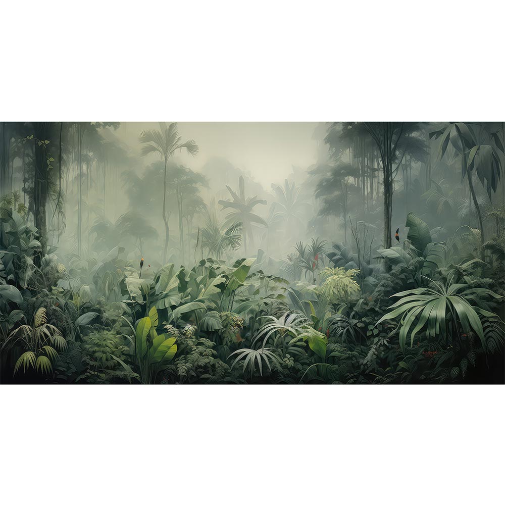 www.smallart.pl las tropikalny tropiki dżungla jungla palmy las deszczowy drzewa tapeta fototapeta dla dorosłych do salonu sypialni zielona na wymiar (1)