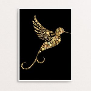 www.smallart.pl obrazy złoty ptak obraz glamour koliber obraz plakat złoty ptak czarne tło nowoczesny modny (3)