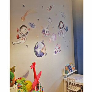 www.smallart.pl naklejka ścienna naścianę ściana do pokoju chłopca dziecięcego kosmos kosmonauty planety rakieta rakiety astronauta (1)