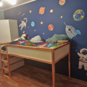 www.smallart.pl naklejki ścienna naklejki na ścianę naklejka dla chłopca do pokoju dziecięcego pomysł na prezent dla 5 6 7 latka kosmos planety astronauta kosmita rakiety rakieta (3)