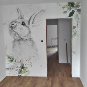 www.smallart.pl tapeta młodzieżowa dziecięca dla dziewczynki dziewczęca duży królik króliczek zając zajączek zwierzątka (3)