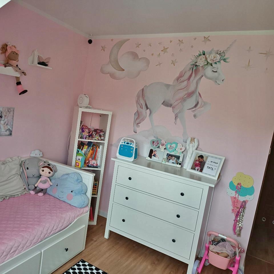 www.smallart.pl naklejka ścienna na ścianę jednorożec jednorożce konik koń chmurki chmury dla dziewczynki prezent do pokoju dziecięcego (3)