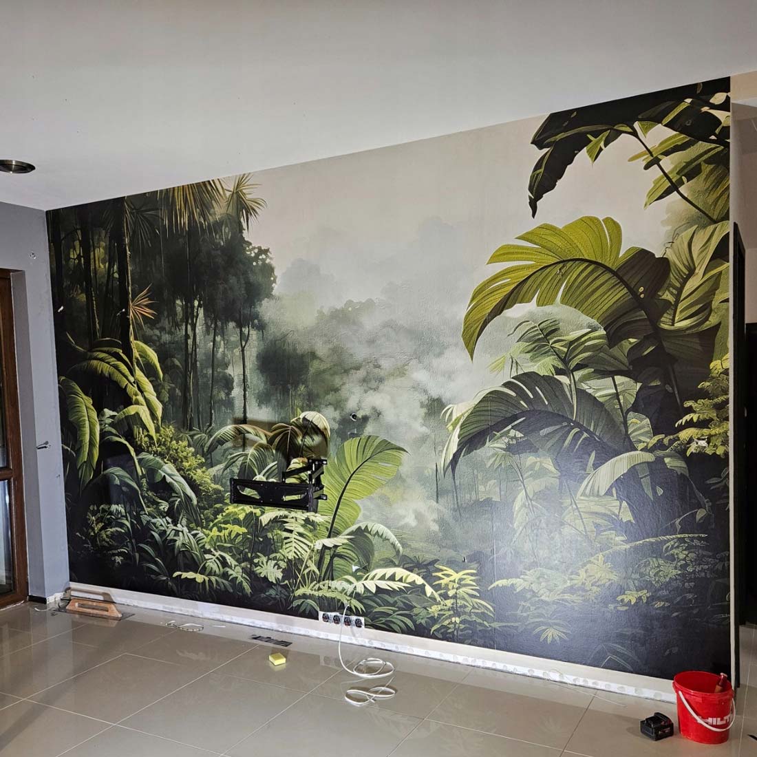 www.smallart.pl FOTOTAPETA DŻUNGLA LAS TROPIKALNY NATURA ROŚLINY DO SYPIALNI SALONU jungla tropiki monstery palmy (1)