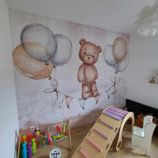 Tapeta na wymiar dziecięca Miś i Balony - obrazek 2