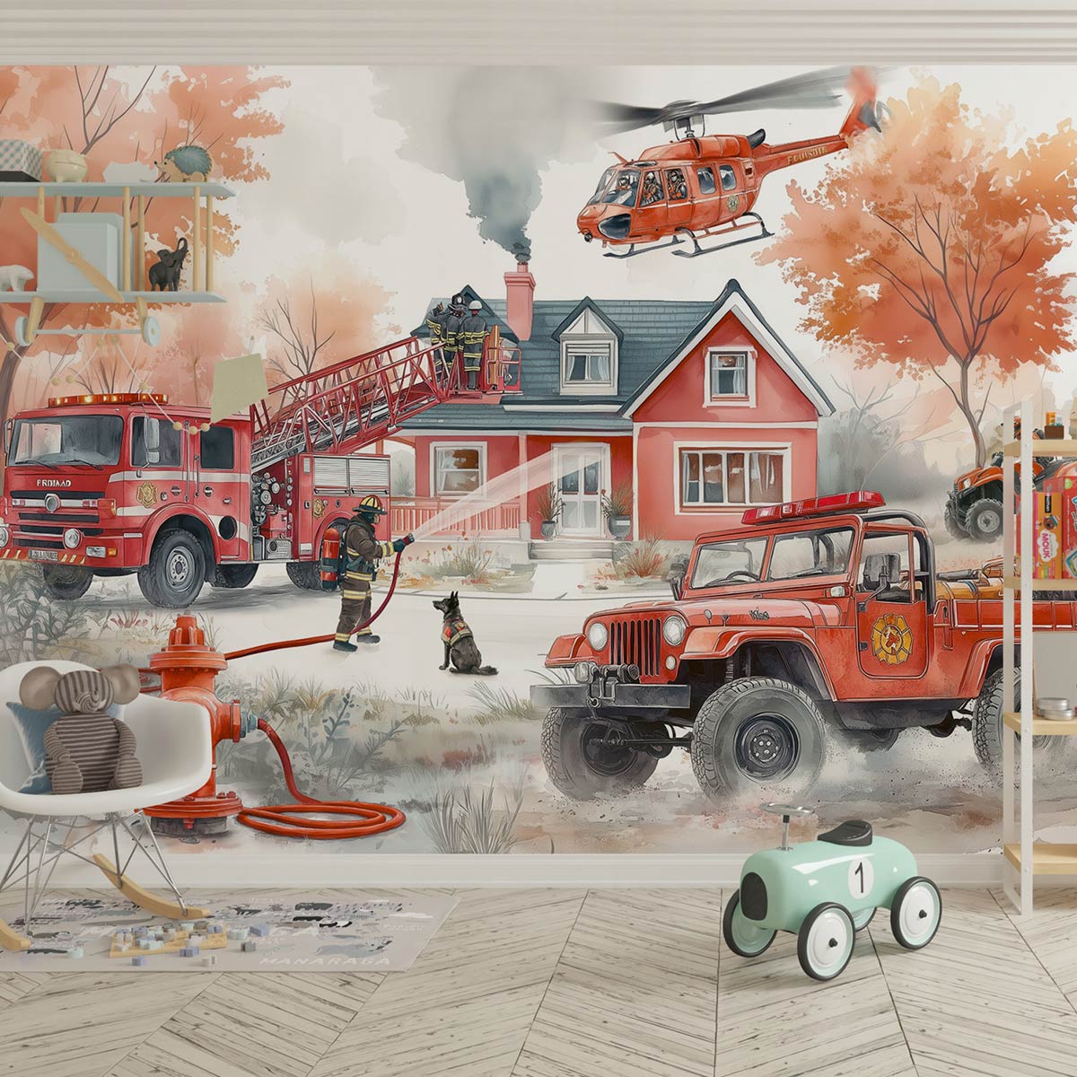 Tapeta dla chłopca Straż pożarna