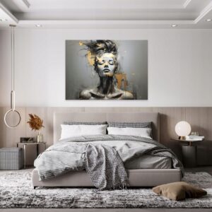 Obraz na płótnie Twarz kobiety - Złota abstrakcja