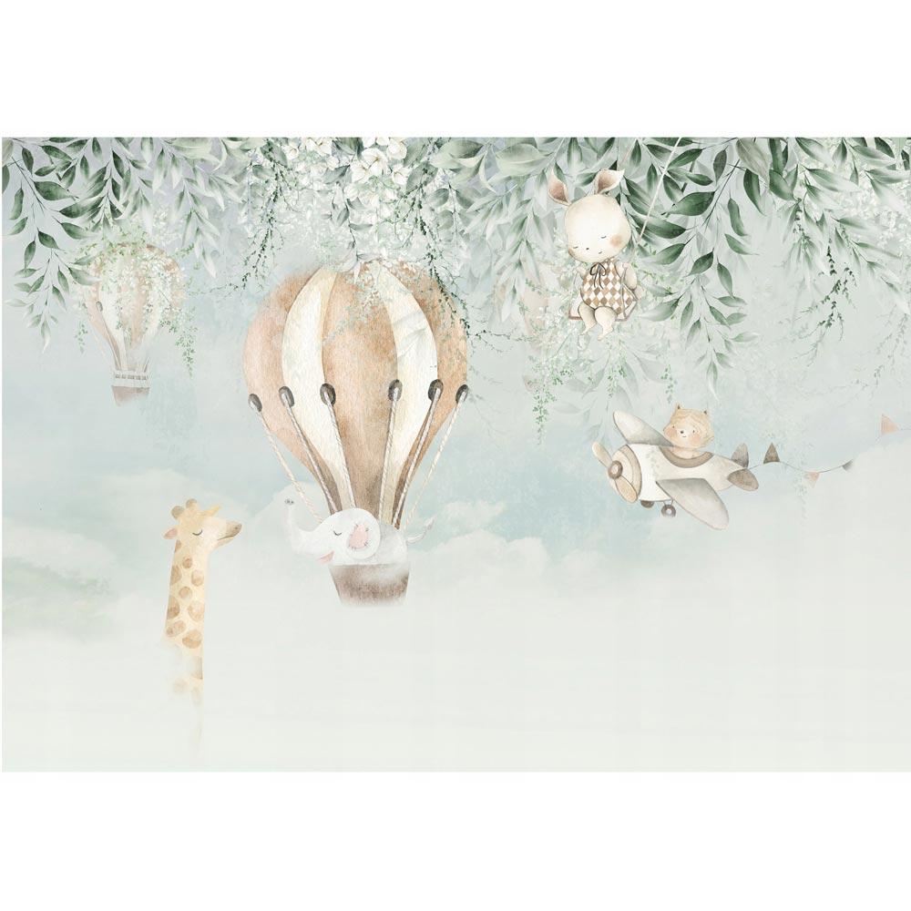 Tapeta na wymiar dziecięca Balony i Zwierzątka Pastelowe - obrazek 3